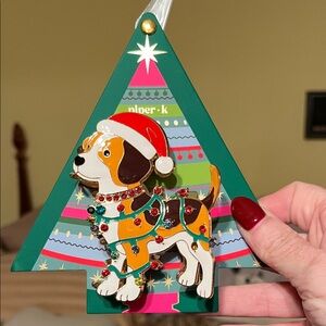 Piper Holiday Dog Hair Clip - Brown and Red Colorful and Blingy New